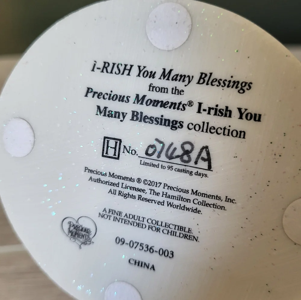 I-rish You Many Blessings Precious Moments Snowman Christmas Figurine‎ Decor